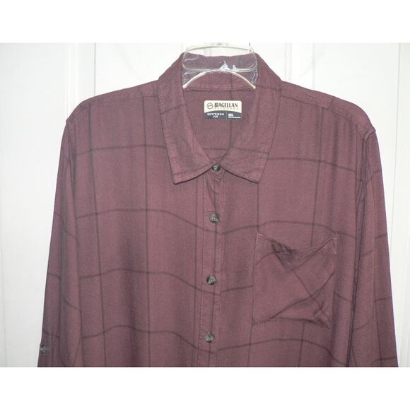 Magellan Willow Creek Long Sleeve Plaid Button Down in Zinfandel Plaid 2XL $25 - Picture 2 of 3